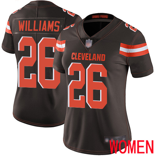 Cleveland Browns Greedy Williams Women Brown Limited Jersey #26 NFL Football Home Vapor Untouchable->women nfl jersey->Women Jersey
